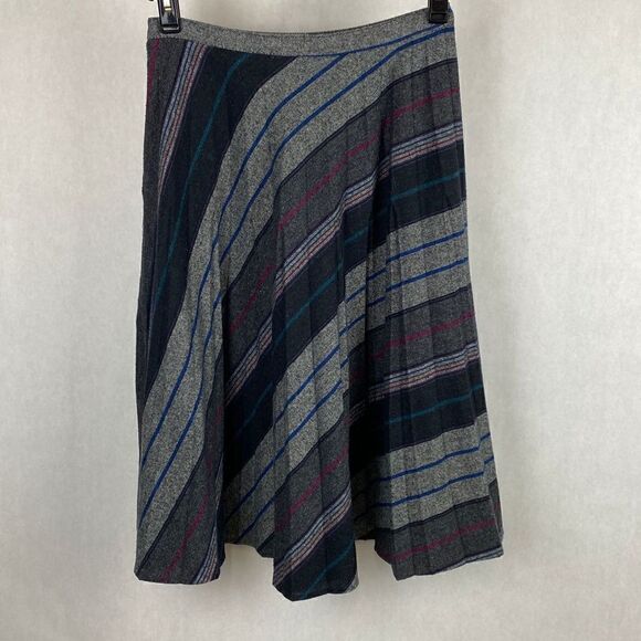 Vtg Marilyn Togs Midi Skirt Wool Blend Small XS Gray Stripe - Picture 4 of 12